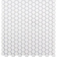 White Ceramic Mosaics Porcelain Pennyrounds