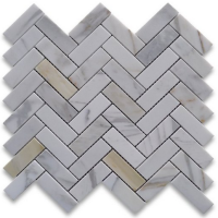 1x3 Herringbone Calacatta Marble Polished