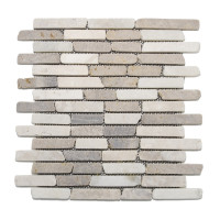 Broken edge linear stone mosaics