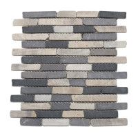Broken edge linear stone mosaics