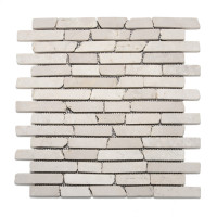 Broken edge linear stone mosaics