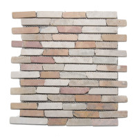 Broken edge linear stone mosaics