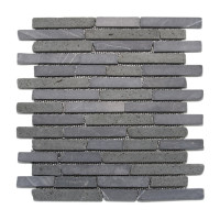 Broken edge linear stone mosaics