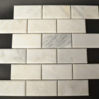2x4 Beveled Ocean White Polished