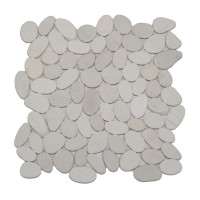 White sliced pebble mosaics